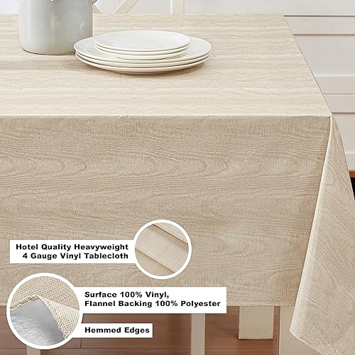 Miniatura 6 de Newbridge Moire - Mantel de franela de vinilo con estampado ondulado de color sólido para interiores y exteriores