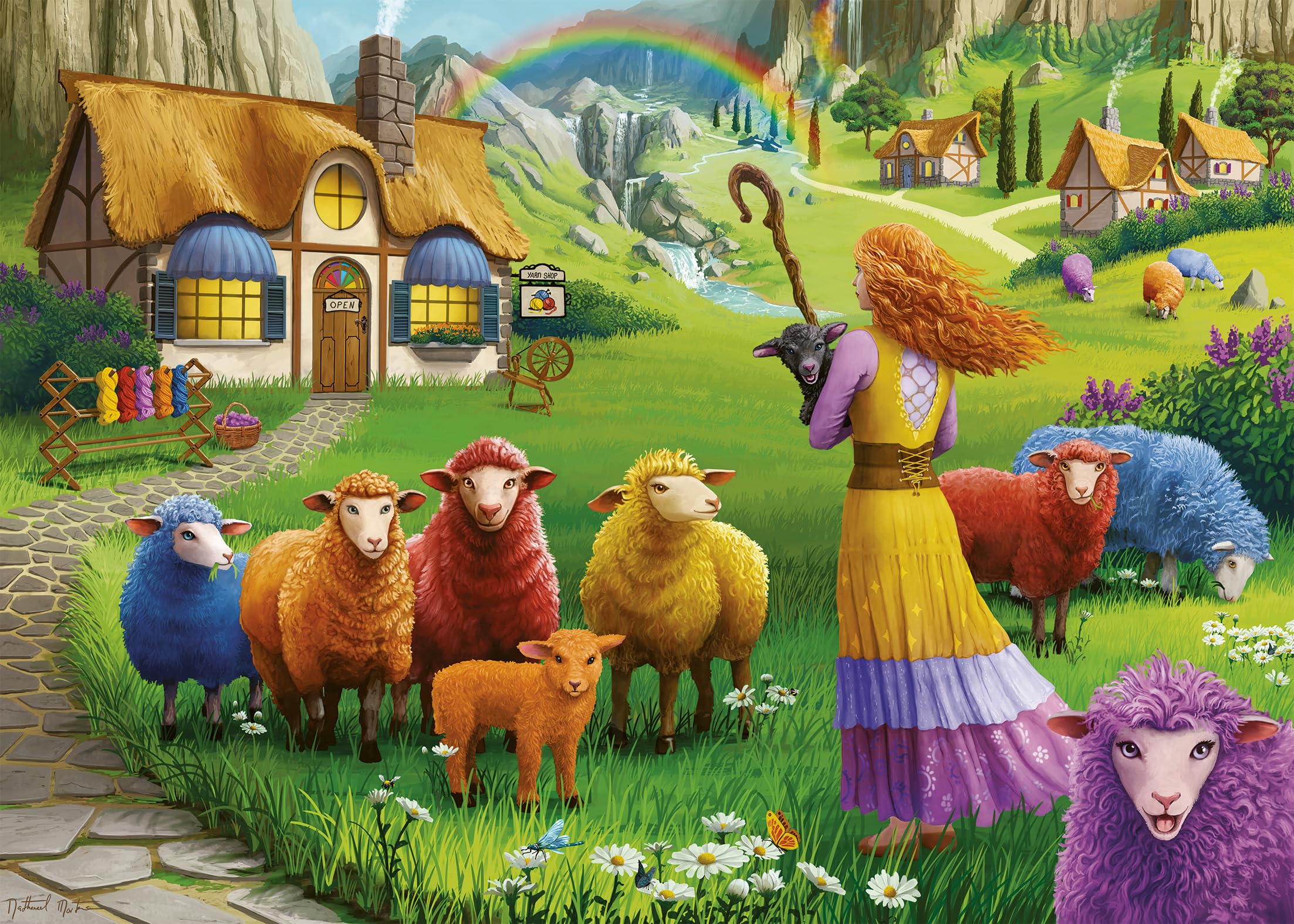RavensburgerThe Happy Sheep Yarn Shop 1000 Piece Jigsaw Puzzle for Adults - 12000414 - Handcrafted Tooling, Made in Germany, Every Piece Fits Together Perfectly