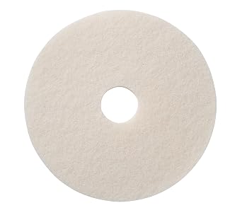 Americo White Super Polish Floor Pad, 7.75" Diameter, 3.25" Center Hole, 5 Pads/Case, Machine Floor Pads for Polishing Dry Floors, Made of 100% Recycled Content, USA Made
