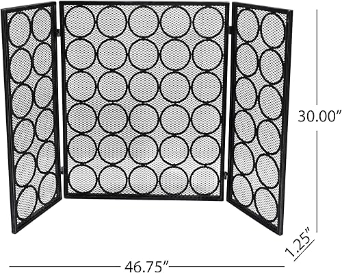 Miniatura 4 de Christopher Knight Home Koda Modern - Pantalla de hierro de tres paneles, acabado plateado negro