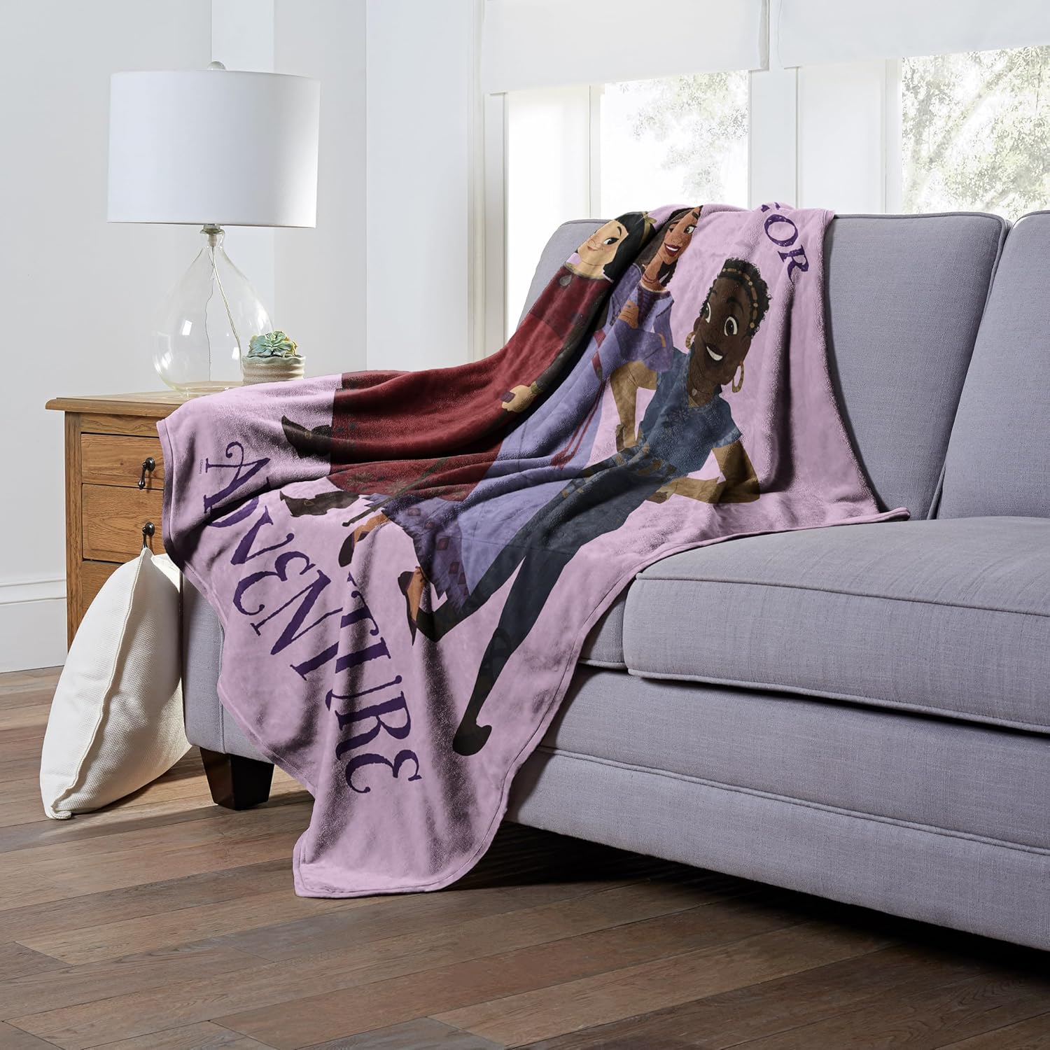 Disney Wish Adventure Silk Touch Purple Throw Blanket