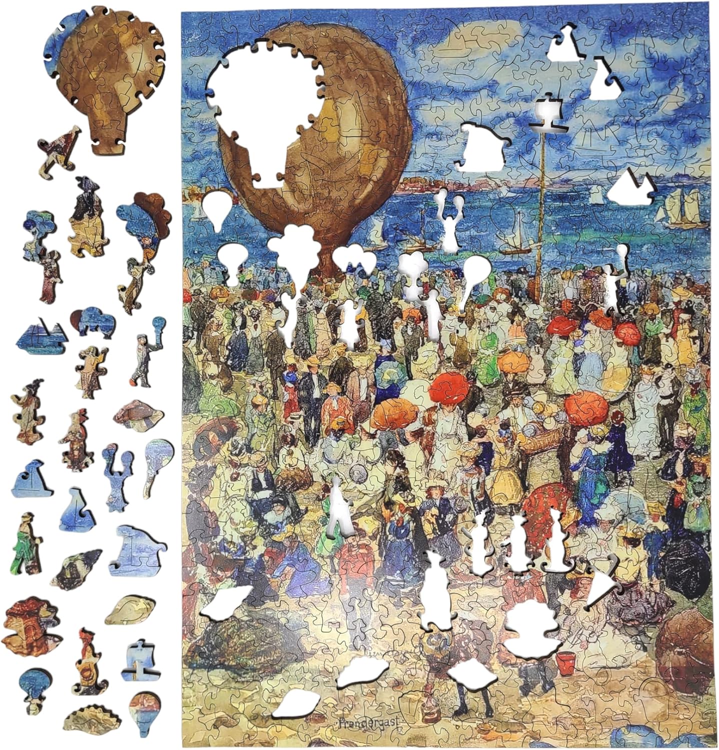 Wooden Puzzle for Adults - Uniquely Shaped Pieces - Made in The USA by FoxSmartBox - 404 Pieces - The Balloon