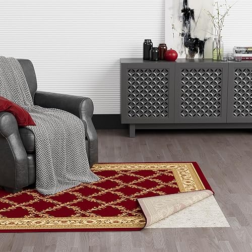 Miniatura 10 de Ottomanson Almohadilla para alfombra antideslizante con agarre de 2 pies 7 pulgadas x 10 pies, fieltro de doble superficie ultrafina de 112 pulgadas