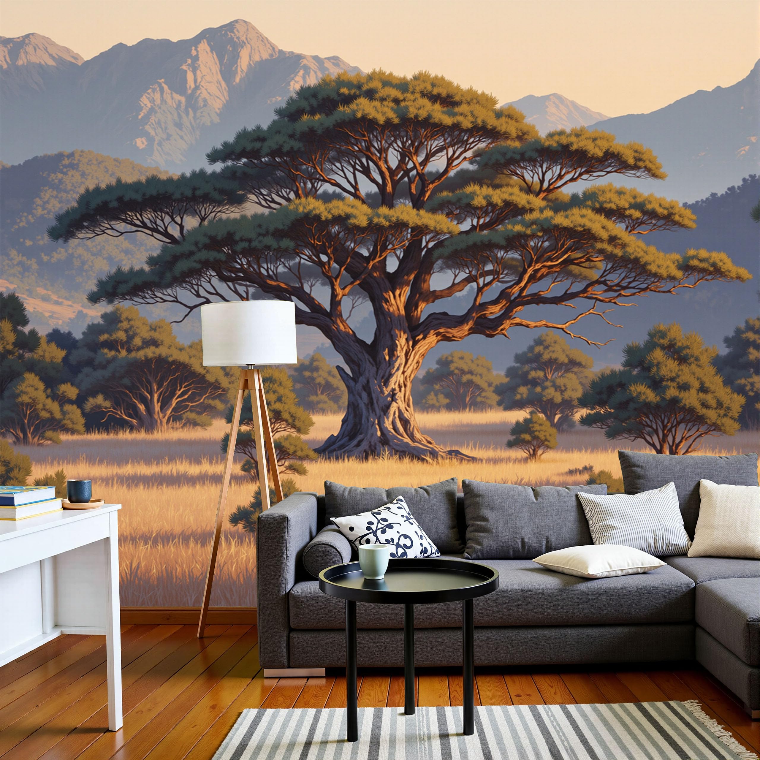 Papier peint soie premium paysage panoramique 200x140 de grand prestige