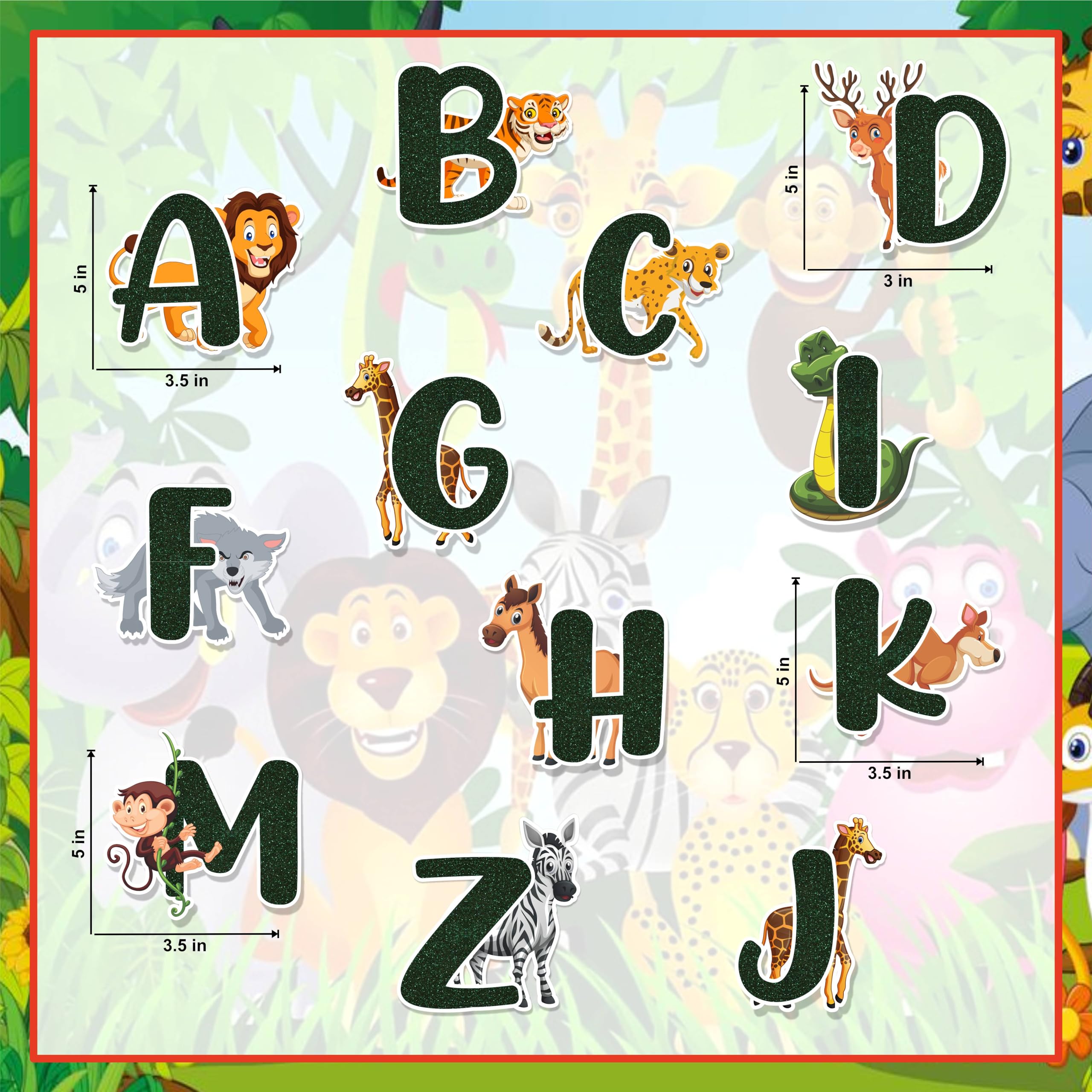 Seyal Jugle Safari A - Z Alphabet Wall Sticker - Image 2