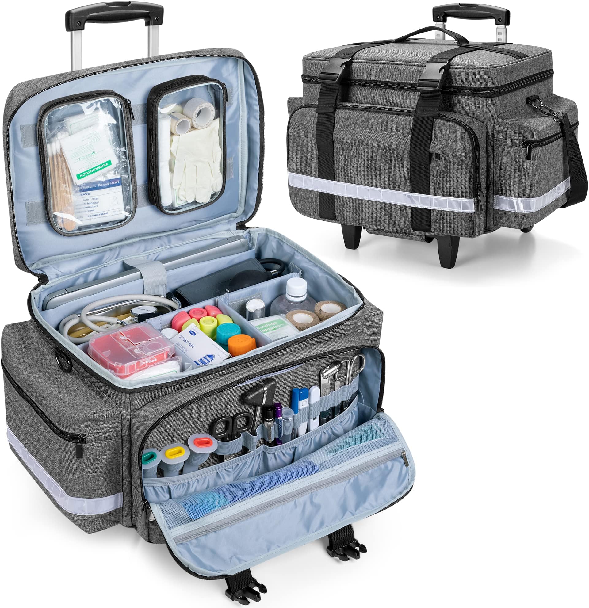 Damero Rolling Medical Bag with Detachable Trolley, Medical