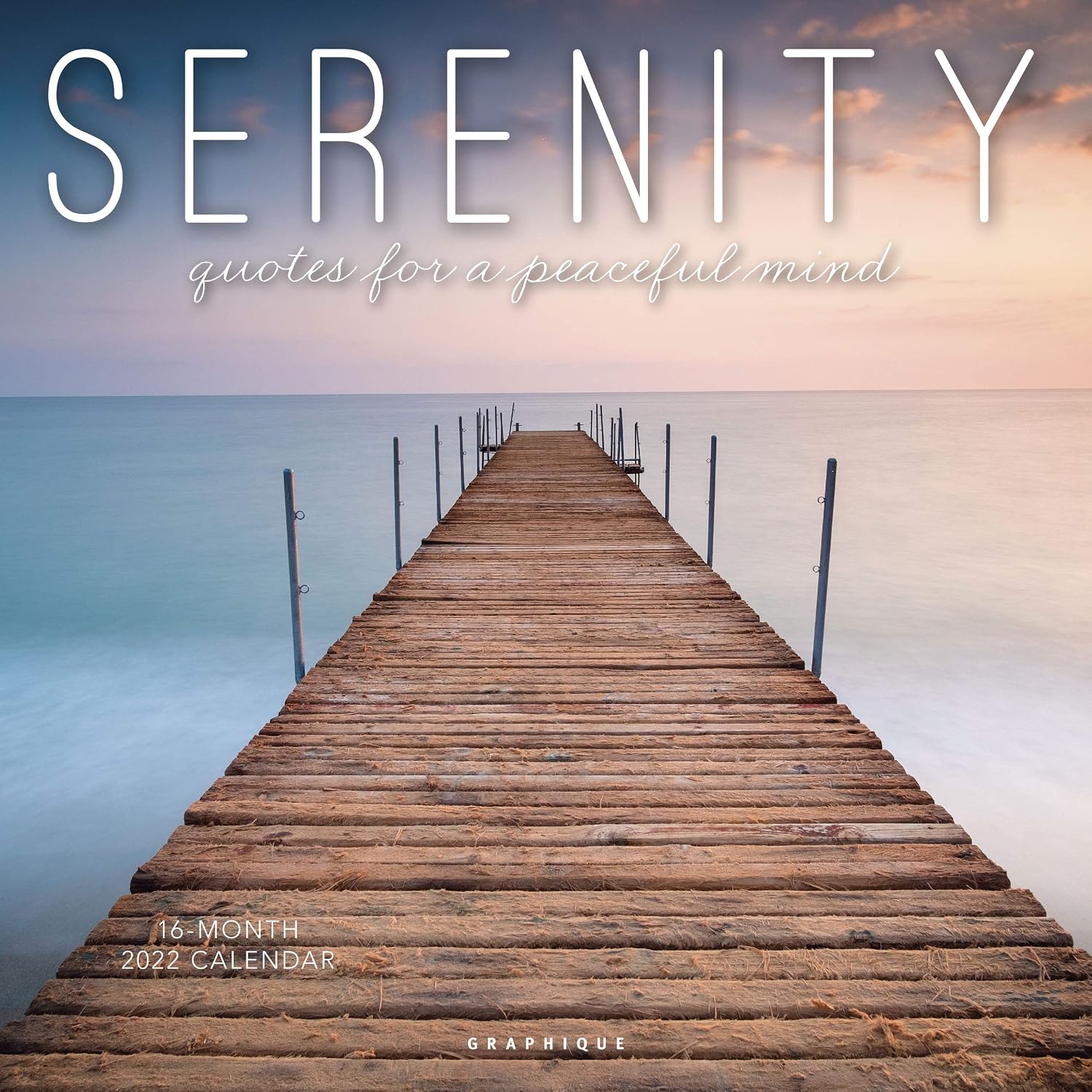 Graphique 2022 Serenity Wall Calendar | 12” x 12” | Thick Paper | Home & Office Organizer | Large Monthly Grid | 3 Languages & Marked Holidays | 4 Month Preview Page for 2023