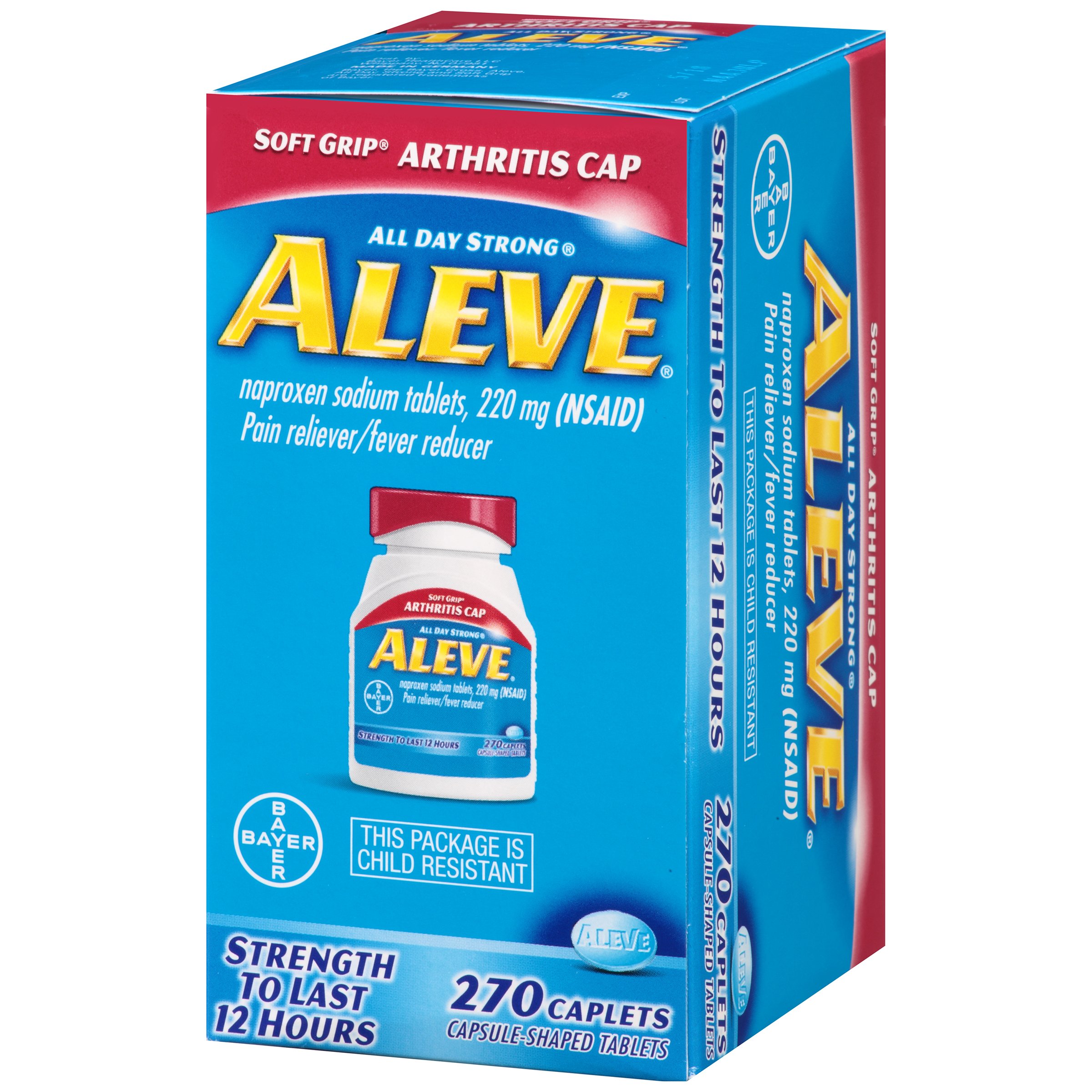 Aleve Soft Grip Arthritis Cap Caplets with Naproxen Sodium, 220mg
