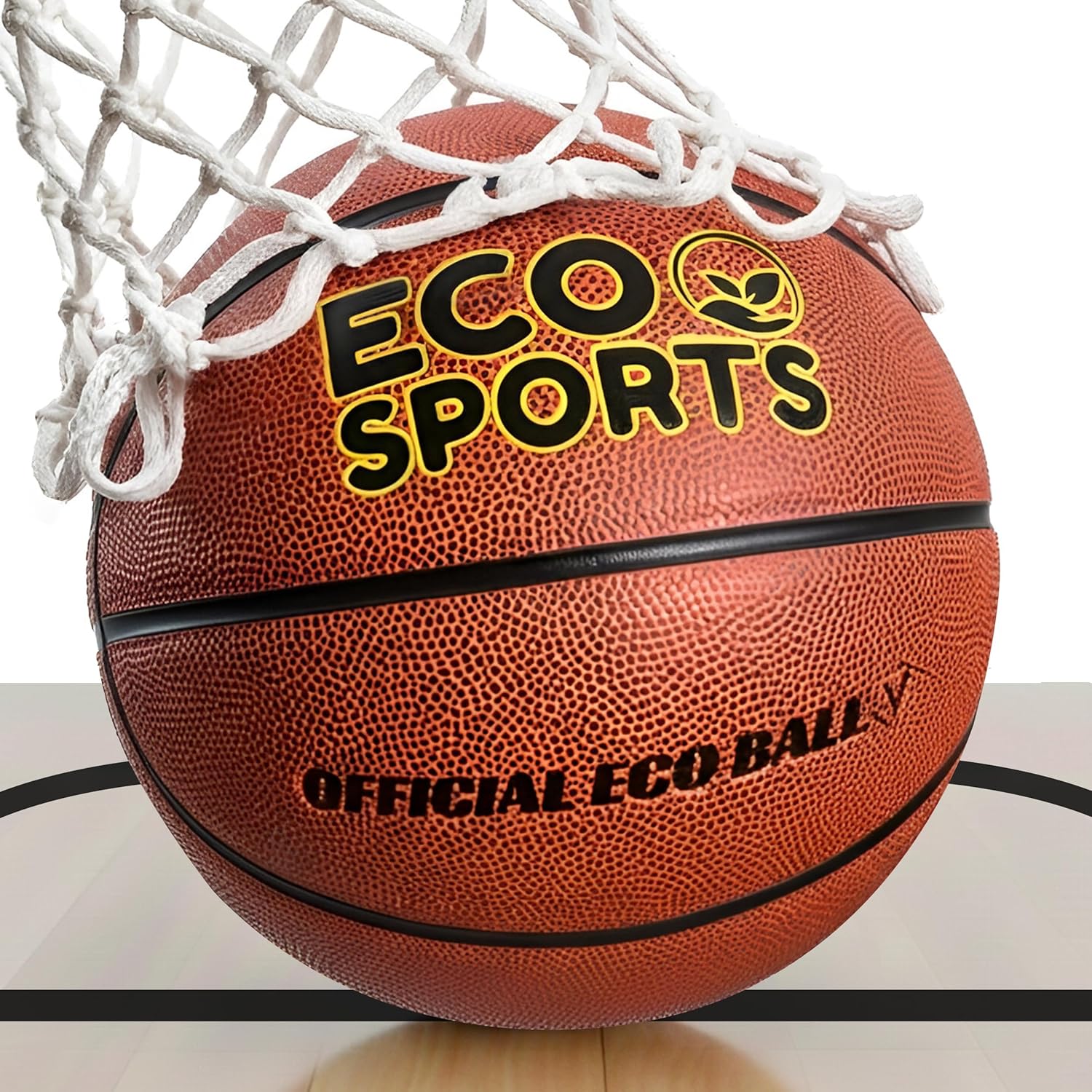 Eco Sports Outdoor and Indoor Basketball Size 5, 6, 7 - TPU Leather Strong Grip and High Performance, Training Ball for Youth and Adults Basketball Games