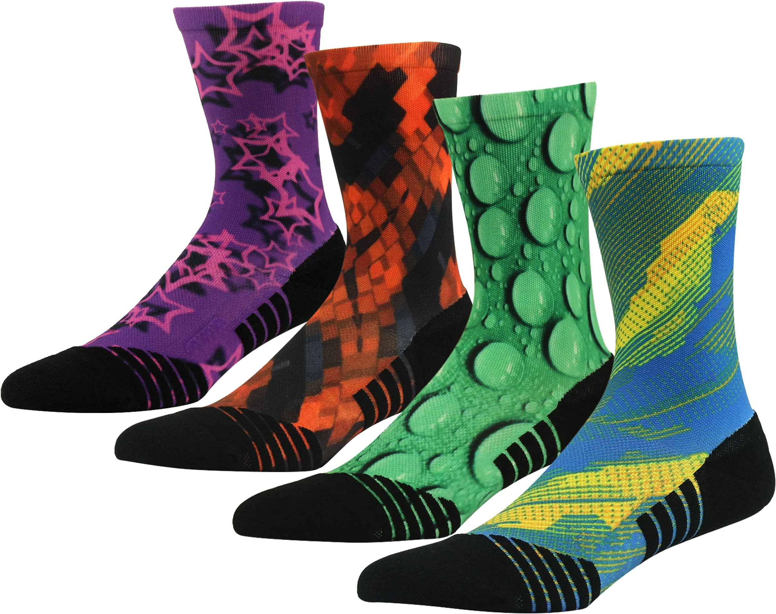 Cycling Socks for Men Women, Novelty Bike Socks Fun Running Basketball Athletic Crew Socks 3, 4, 7 Pairs