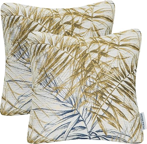 Mika Home Paquete de 2 fundas de almohada cuadradas decorativas, fundas de almohada de 18 x 18 pulgadas para sofá, cama, sala de estar, patrón de