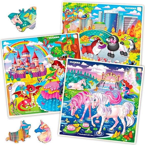 Wooden Jigsaw Puzzles for Kids Ages 3-5 