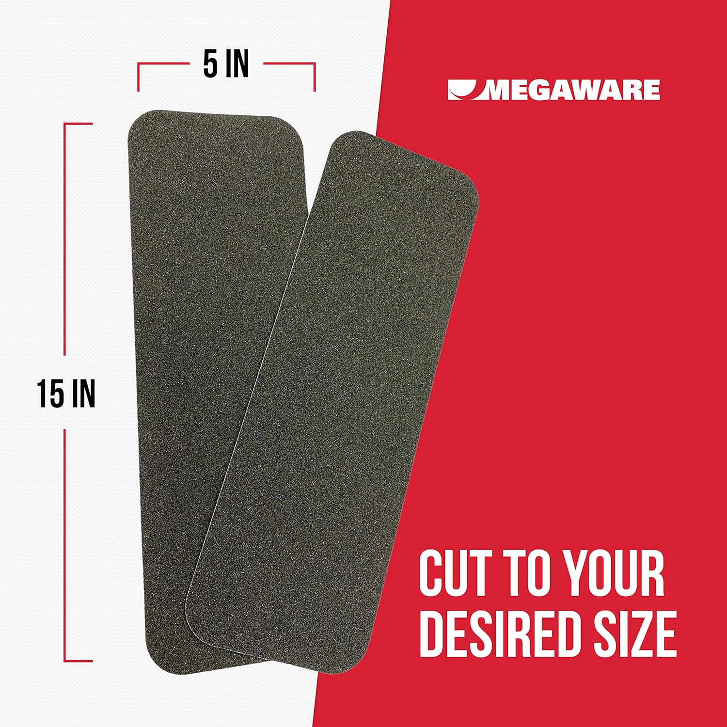 MEGAWARE KEELGUARD GripGuard - Anti-Slip Traction Grip Tape - 2 Pack, Pre-Cut Safety Tape for Trailer Fenders and Steps - Prevents Slips and Falls (15" x 5")