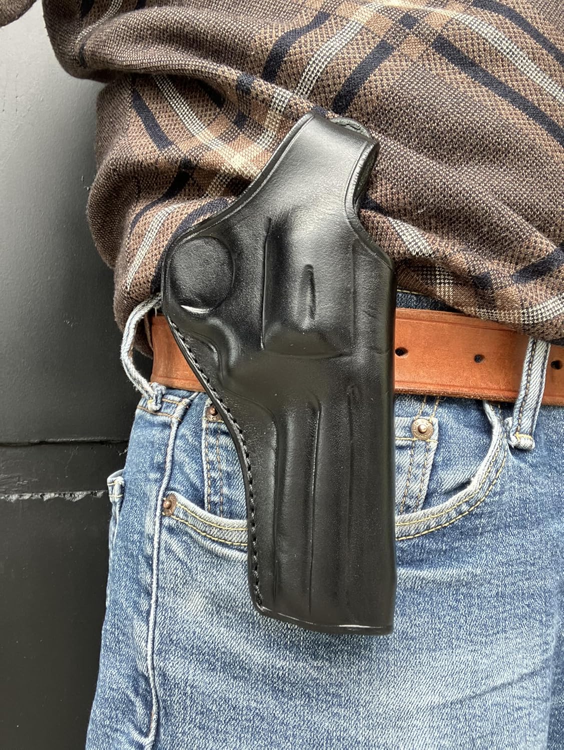 Leather Two Position Handcrafted Holster Cross Draw for Smith Wesson 357 Magnum 4 inch 686 586 66 19