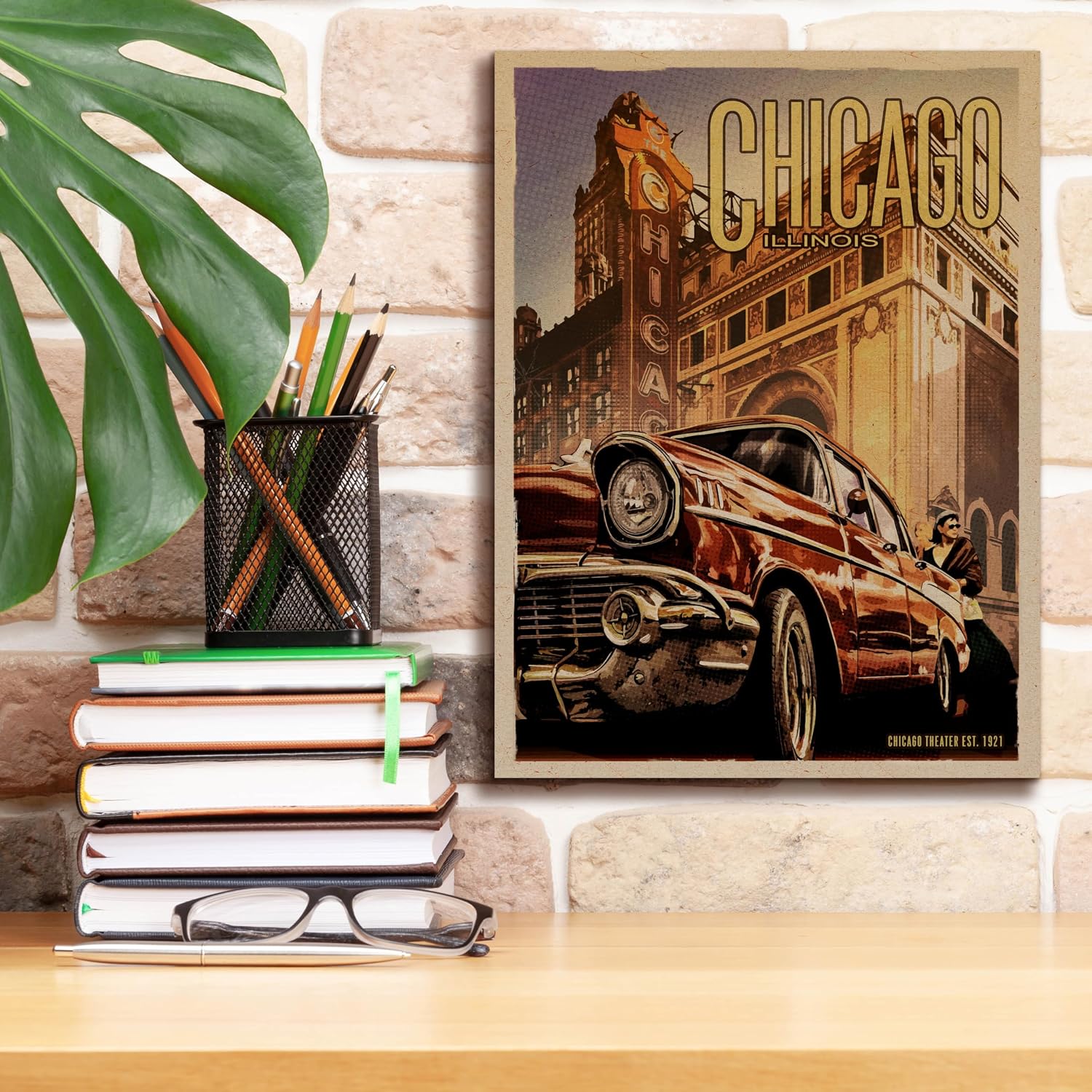 Epic Graffiti 'Chicago Theater' by Old Red Truck, Canvas Wall Art, 12"x16"