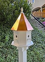 Vista 3 de Amish Handmade Birdhouse With Copper Roof, Bird Feeder