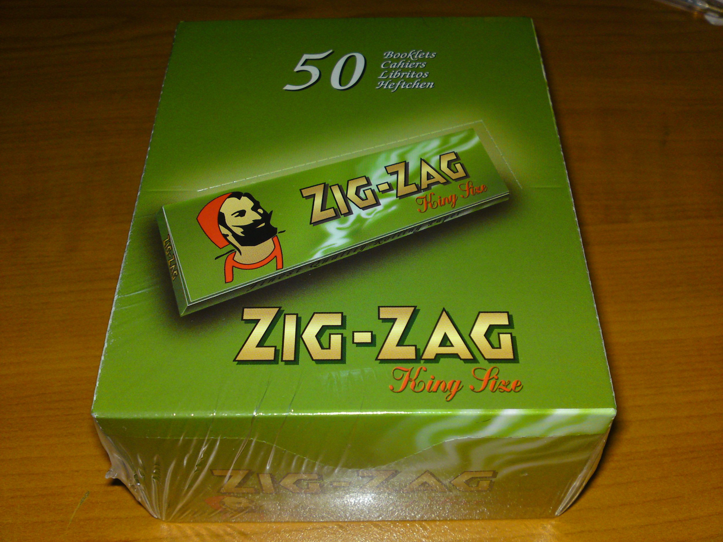 Zig Zag Cigarette Rolling Papers, Green, King, 50 Booklets