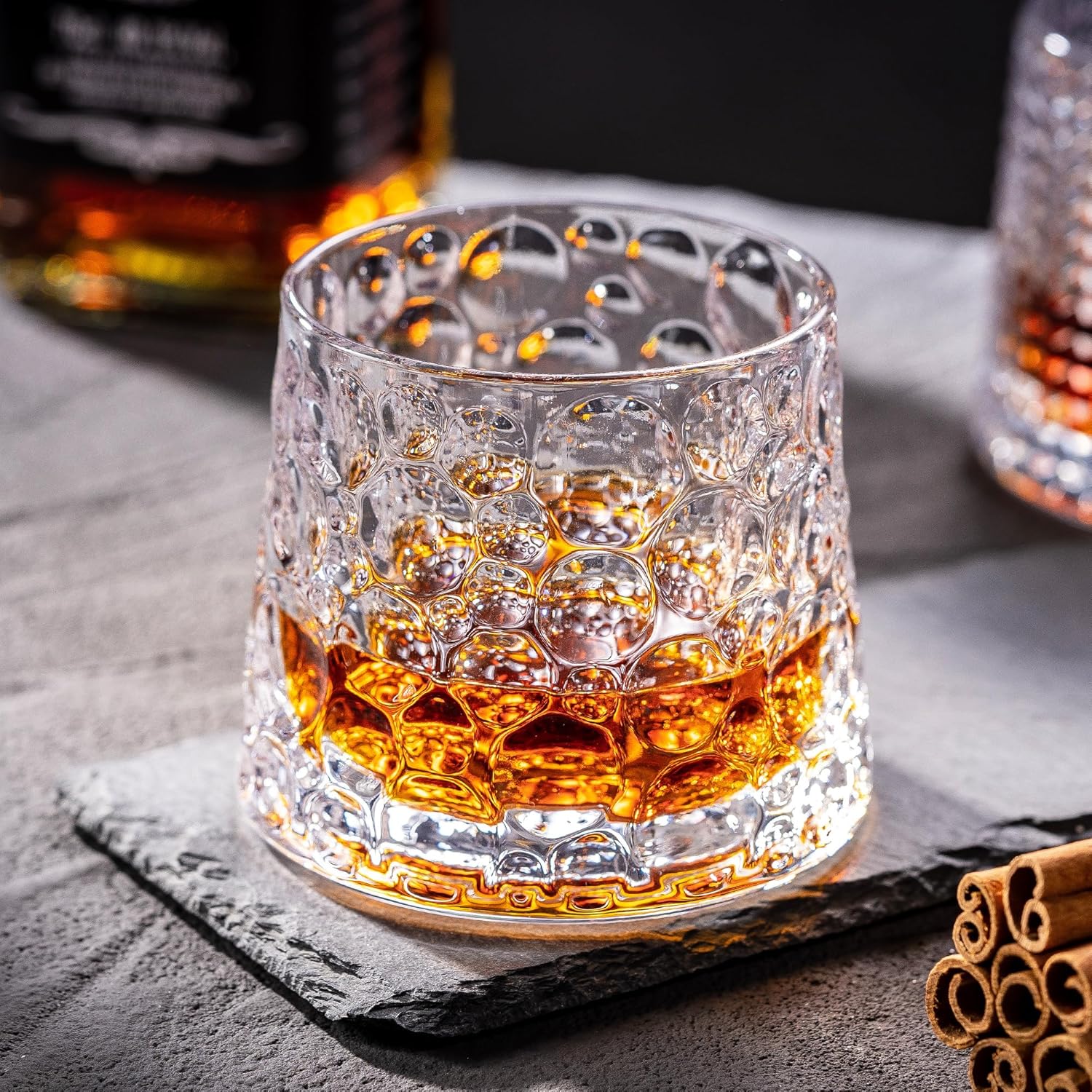 Premium Crystal Bourbon Glass Old Fashioned Whiskey Glasses - 8.5 Oz Rocks Barware For Scotch, Bourbon, Liquor and Cocktail Drinks, Set of 4, Men Gift - Image 4