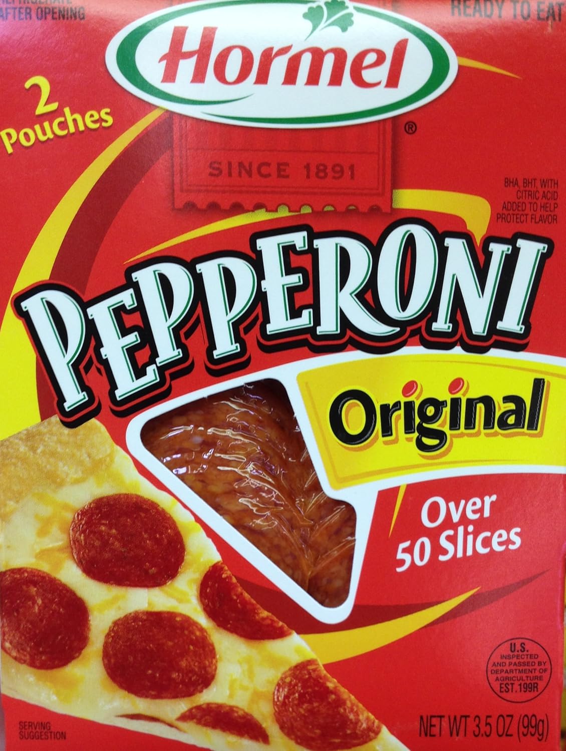 Hormel PEPPERONI Original 3.5oz (paquete de 5) Comida