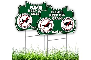 2 PC Keep Off Grass Sign - 8x12 Double Sided Coroplast No Peeing Dog Sign