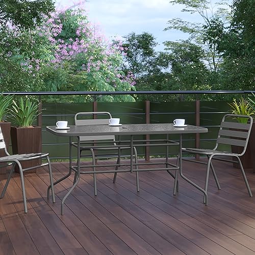 Miniatura 18 de Flash Furniture Bellamy - Mesa redonda de metal de vidrio templado de 23.75 pulgadas, color bronce Claro,Parte superior transparente/marco