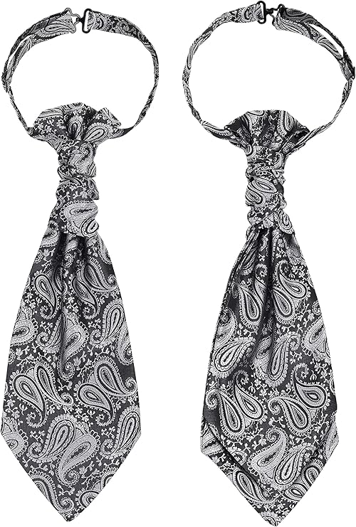 Cravatta Plastron Pre-annodata - Per Matrimoni E Cerimonie, Regolabile, Motivo Paisley - Foto 9