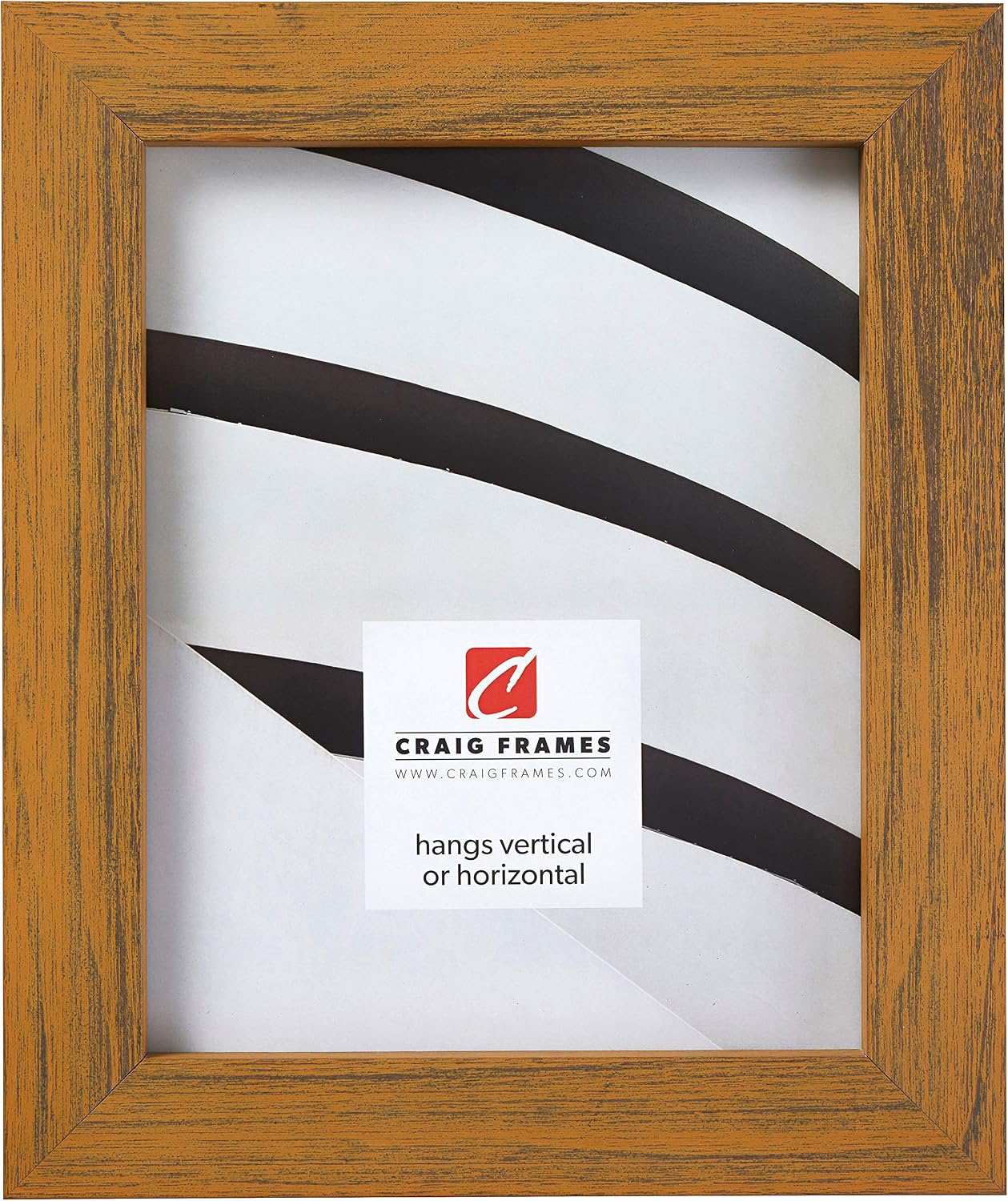 Craig Frames Gesso Grande, Rustic Wood Picture Frame, Yellow, 8.5 x 11 Inch