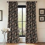 NICETOWN Blackout Curtain 2 Panels, Velvet Drapes Printed Floral Design Vintage Home Decor Back Tab Window Treatment Thermal Insulated for Living Room Bedroom Villa Hall