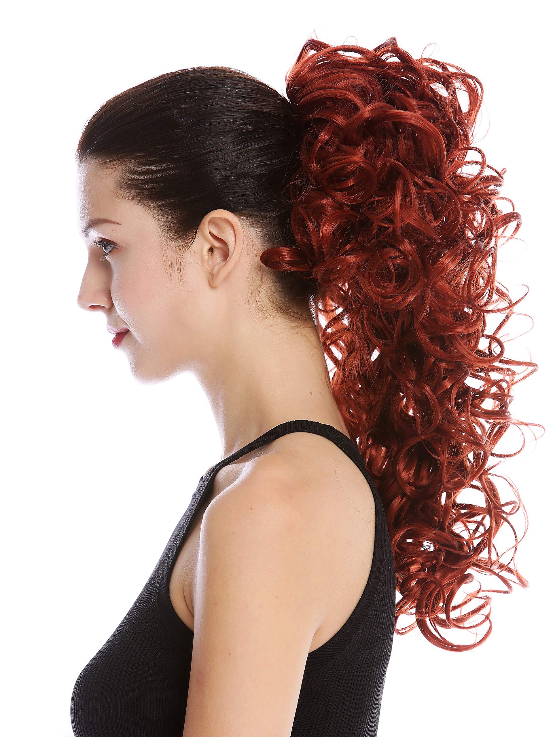 WIG ME UP - MKB-6A-V-350 Ponytail Hairpiece Extensions optional Combs & Clamp long voluminous curled curls dark copper red 17inch - Image 2