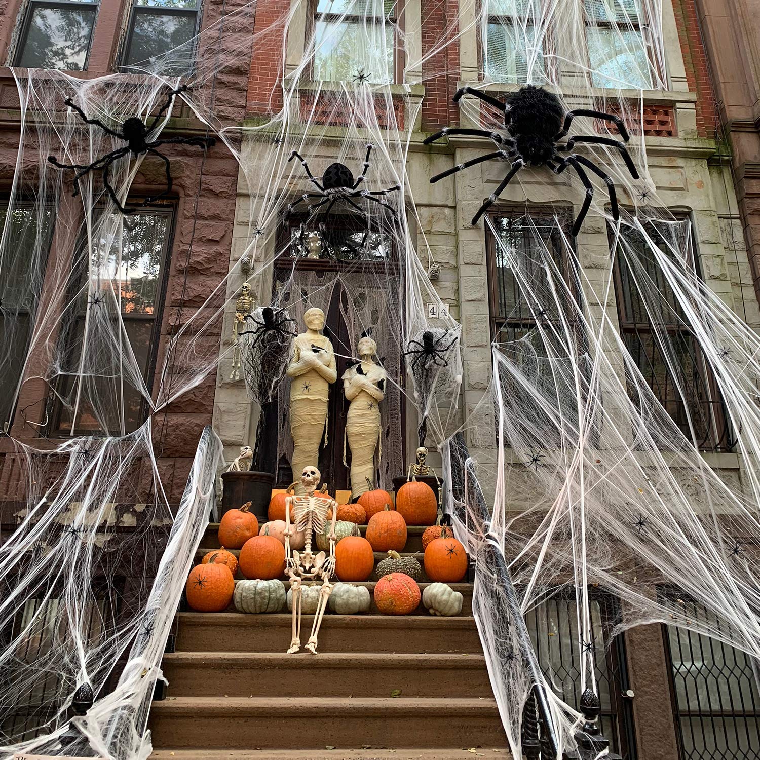 6 Paquetes Telaraña Halloween, Tela de araña 1000 pies Cuadrados con 60 arañas Falsas para Halloween Decoracion Fiesta de Carnaval de Halloween
