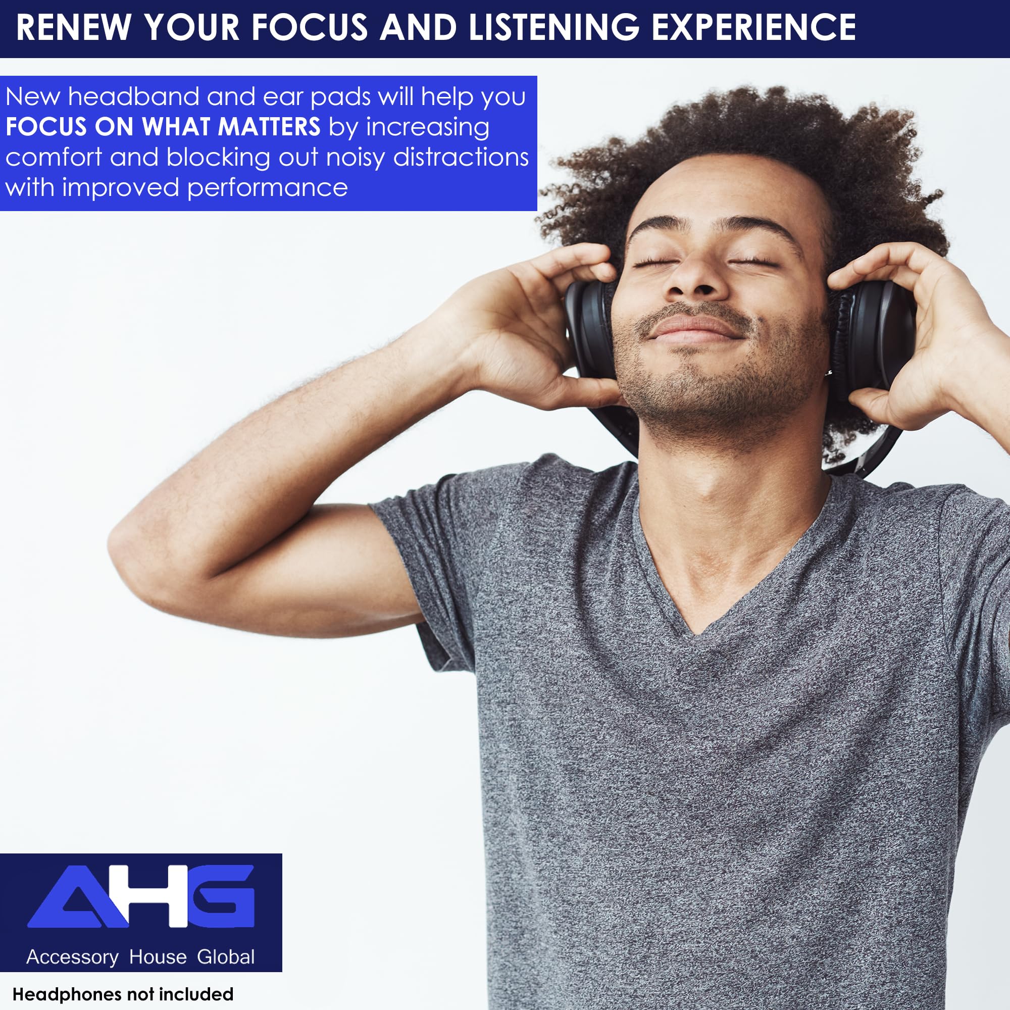 AHG Accessory House Global QC2 QC15 Ear Pads and QC2 QC15 Headband pad Cushion. Compatible with Bose QuietComfort 15 (QC15) and Bose QuietComfort 2 (QC2) Headphones. Easy DIY Fit/Extra Thick