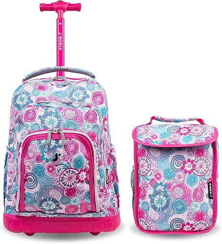 Mochila con bolsa de almuerzo J mundo Nueva York Lollipop Kids 'Rolling, Frambuesa azul), RBS-16LSP