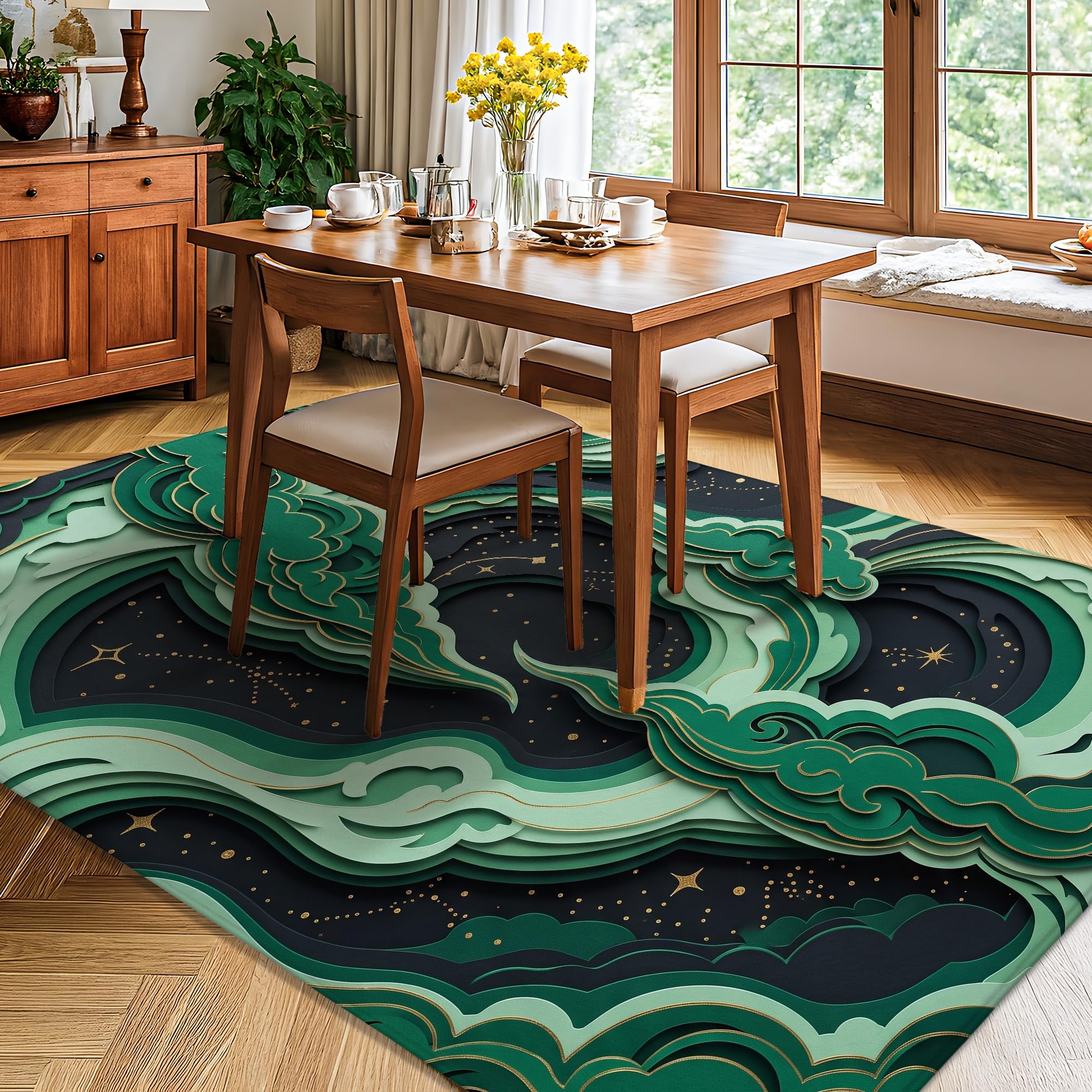 Tappeto a strati Arte Celeste Arte Moderna 5' X 7'