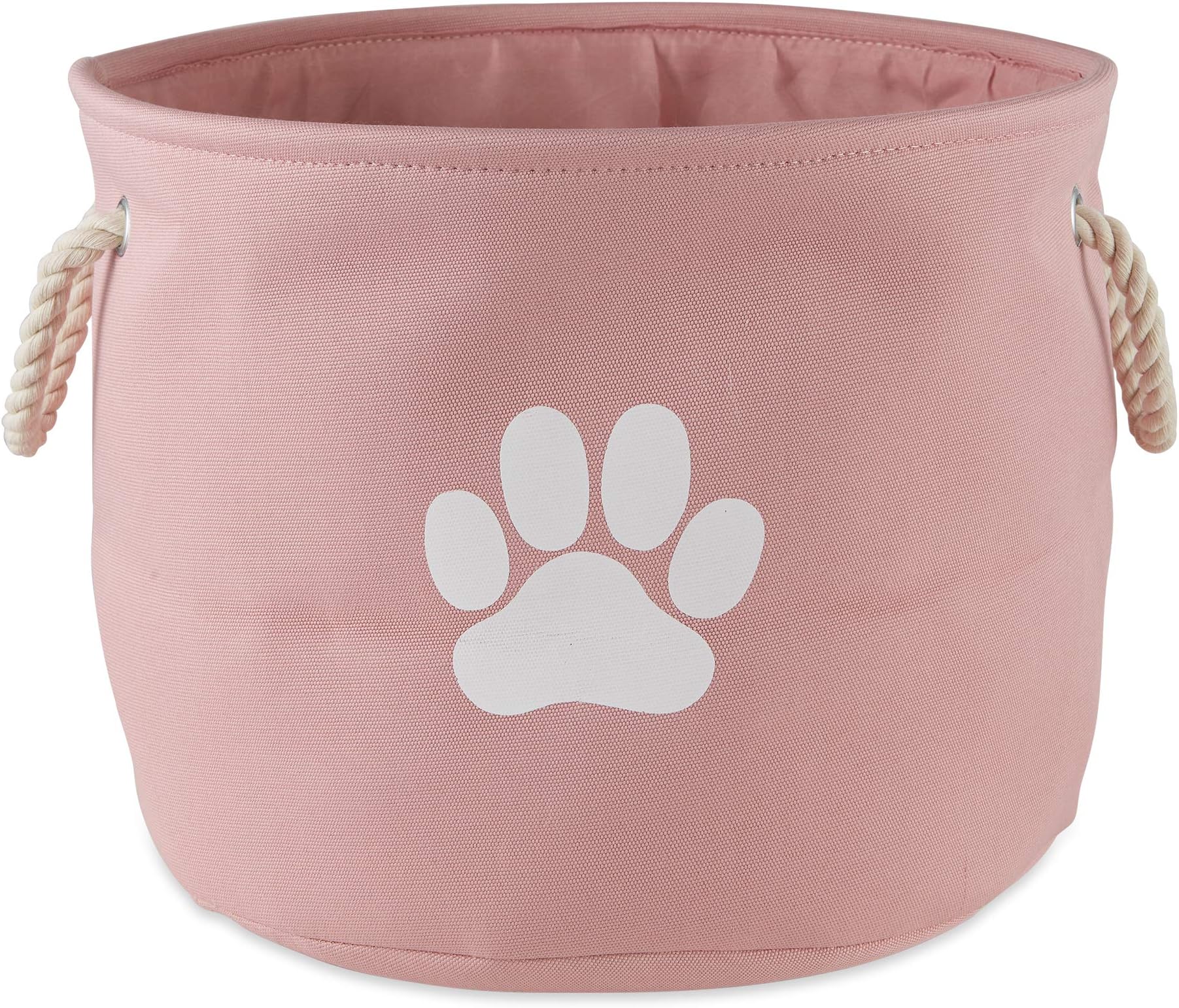 Bone Dry Pet Storage Collection Collapsible Bin, Small Round, Rose
