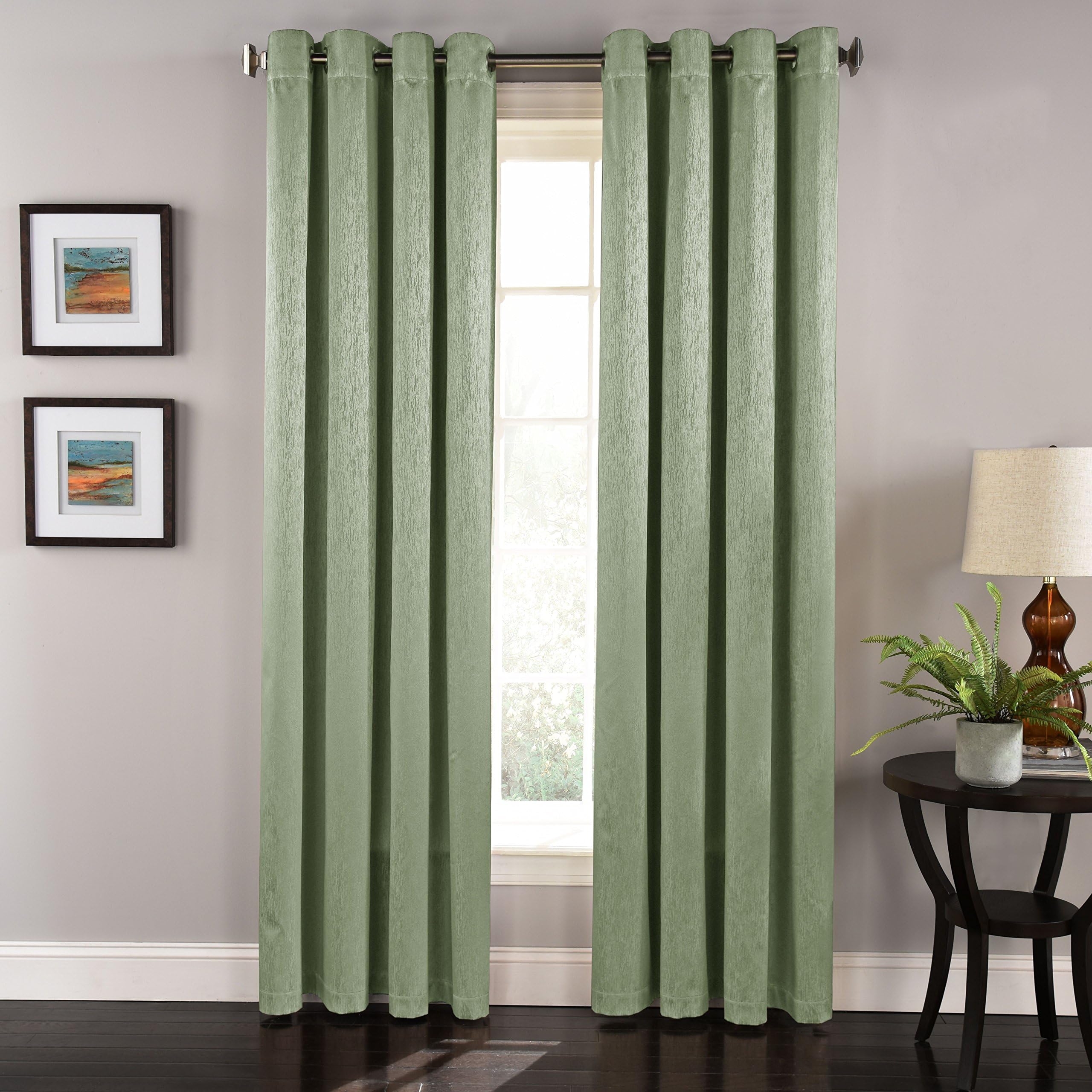 Lorraine Home Fashions Aurora Grommet Window Curtain Panel, 55" x 84", Sage