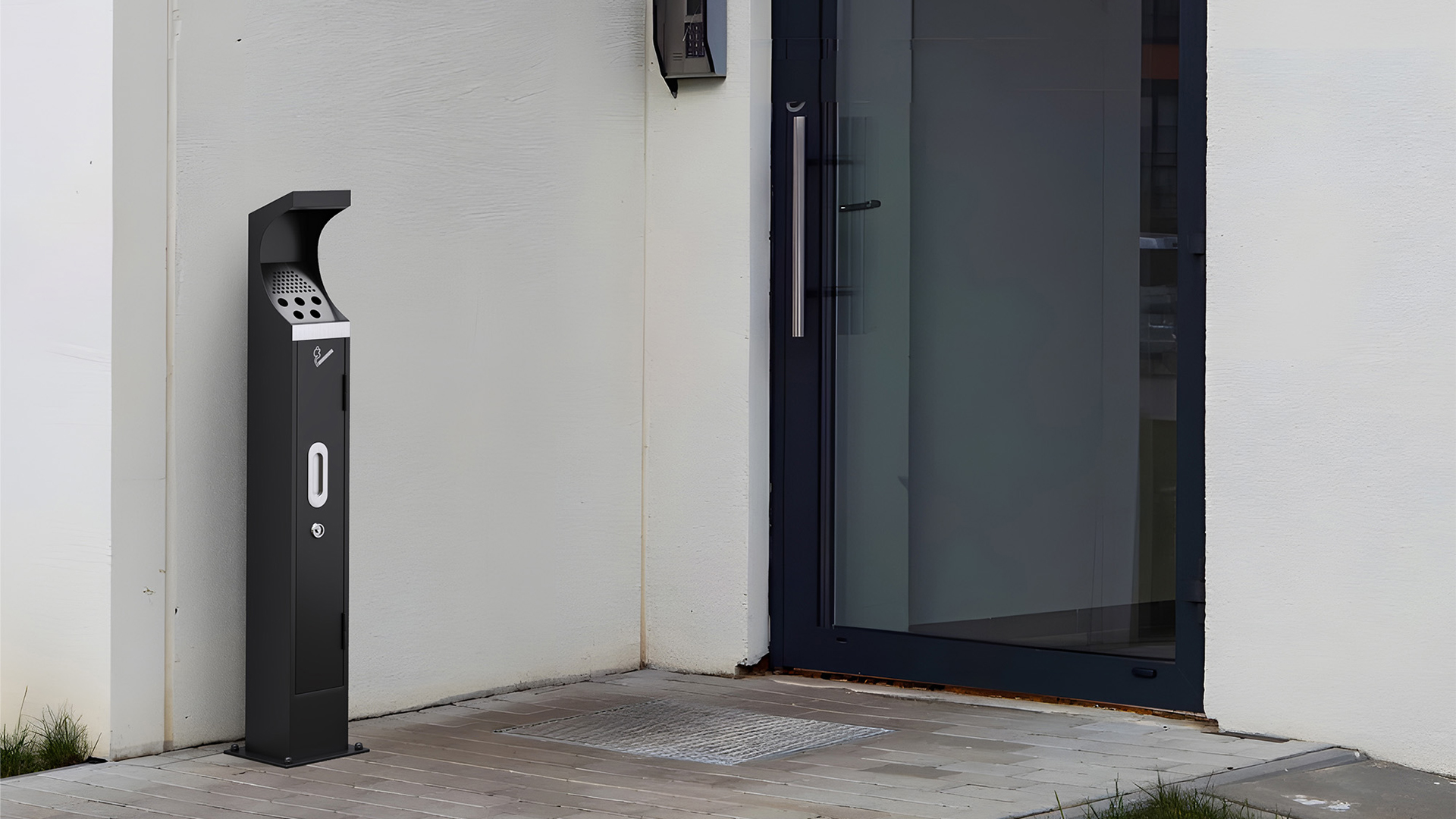 Image of lukar Galvanized Steel Trash Receptacle w /Locking & Removable Inner Bucket, Large Capacity, Easy to Clean, Commercial Trash Can for Office Apartment Hotel Square