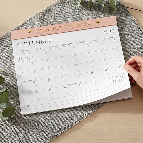 Miniatura 2 de Calendario de escritorio estético 2026-2027, desde enero de 2026 hasta julio de 2027, calendario minimalista de escritorio de oficina o pared de