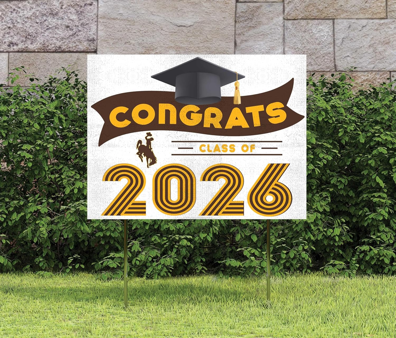 KH Sports Fan University of Wyoming Congrats Class of 2026 Graduation Yard Sign, 18x24