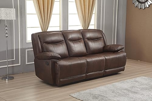 Miniatura 14 de Betsy Furniture Juego de sofá reclinable de cuero regenerado para sala de estar 8006 (gris, sofá+sofá biplaza+sillón reclinable)