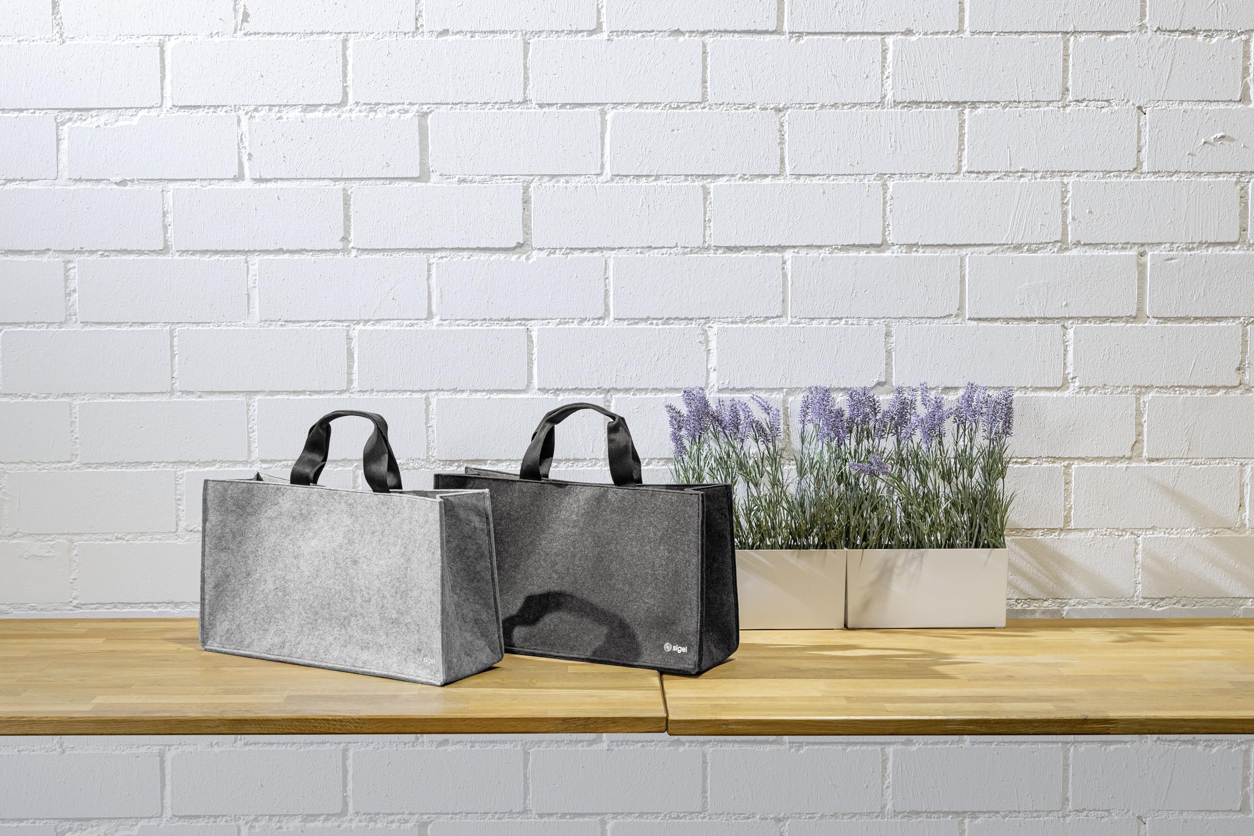 Sigel BA433 Büro Organizer, Bürotasche, faltbare Arbeitstasche, Laptoptasche bis 17,3 Zoll, synthetischer Filz, dunkelgrau, 50 x 15 x 28 cm