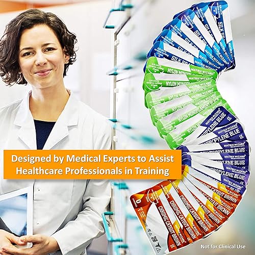 Miniatura 3 de Hilo de sutura estéril mixto con aguja (soluble y no disolvible 0, 2-0, 3-0, 4-0, 5-0, 6-0) - Equipo de costura, kit de sutura quirúrgica médica