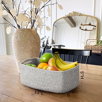 Goodpick Woven Storage Basket for Shelves, Gift Baskets Empty Small Toy Baskets 3 Pack