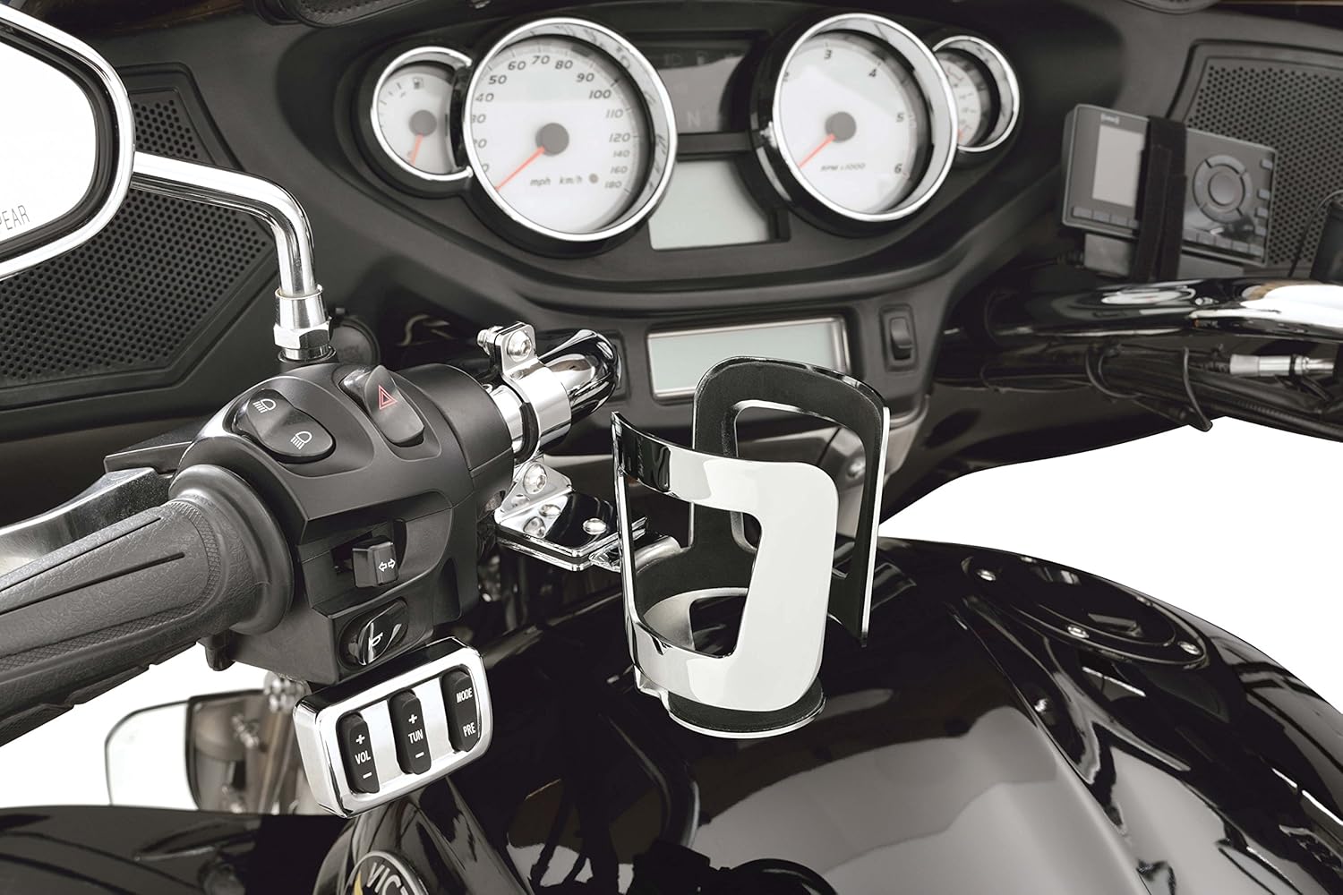 Show Chrome Accessories 30-104 Motorcycle Handlebar Beverage Holder