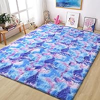 Vista 60 de Tepook - Alfombra de área mullida y colorida con diseño de arco iris, alfombras marroquíes geométricas modernas afelpadas para niños, sala