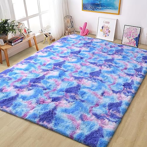 Miniatura 215 de Tepook - Alfombra súper suave y peluda para dormitorio, alfombras modernas peludas para niños para sala de estar, alfombra de felpa