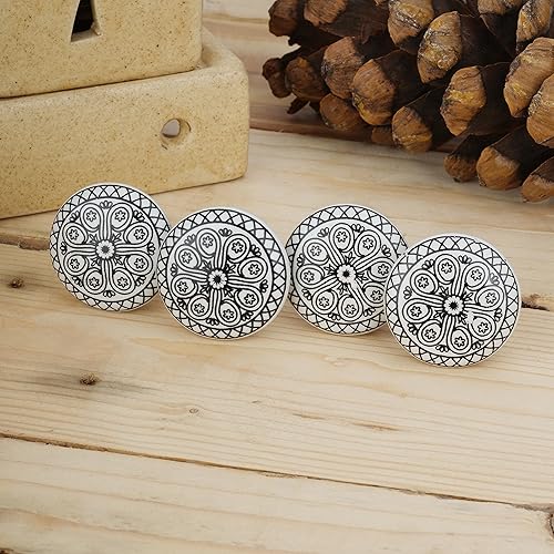 Miniatura 8 de Ajuny Pomos de puerta de cerámica con tornillos para aparador, cajón, armario, armario sólido, armario, armario de tirador  cocina moderna,