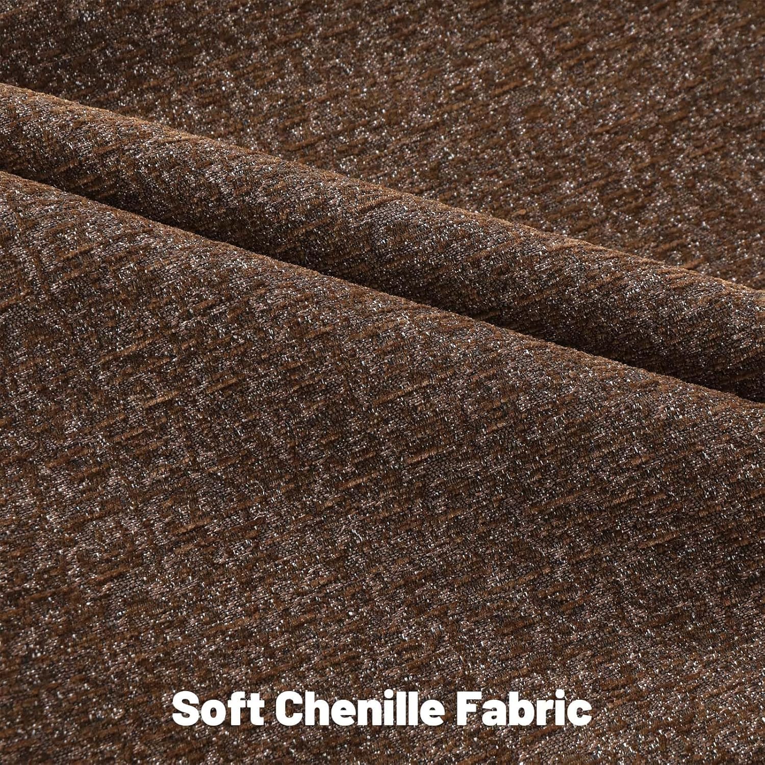 FUTEI Coffee Chenille Decorative Throw Pillow Covers 26x26 Inch Set of 2,Soft Chenille Jacquard Textured Euro Pillow Shams,Modern Home Decor for Couch Living Room