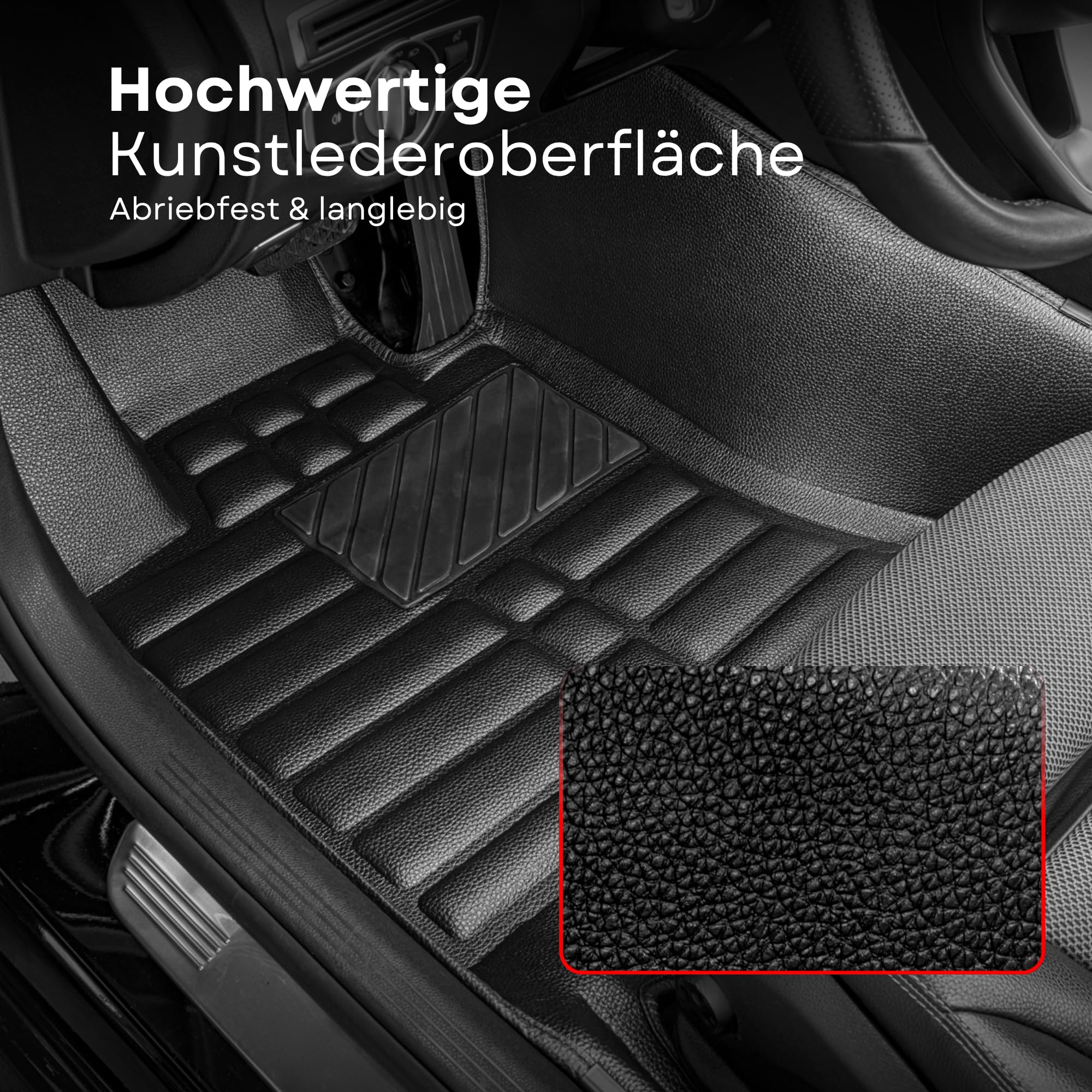 fussmattenprofi Fußmatten für Dacia Jogger 2022-2026 TPE-Kunstleder Allwetter Auto Fussmatten, Antirutschmatten Gummimatten, Allwetter Autofußmatten Zubehör