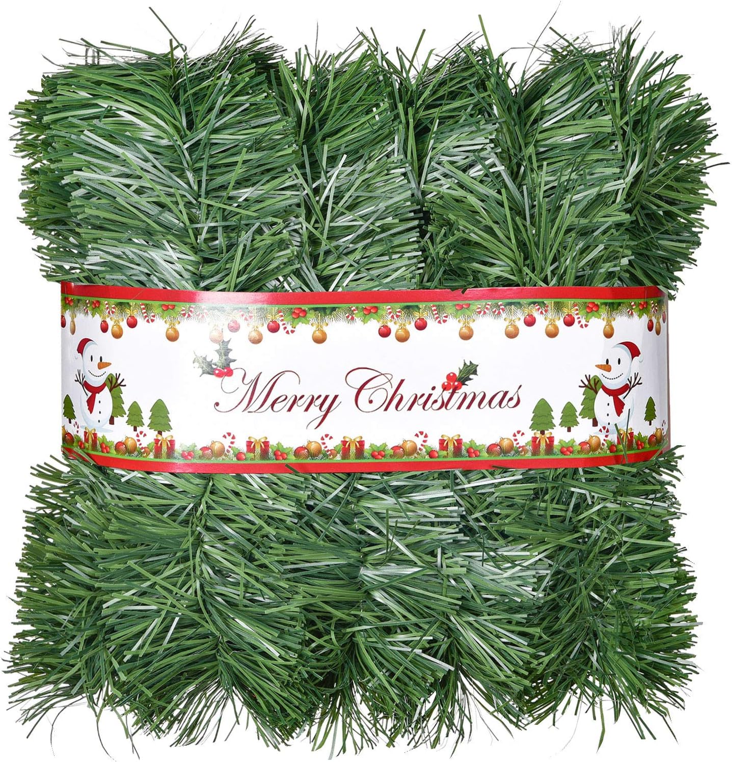 DearHouse 50 Ft Christmas Garland, Artificial Greenery Garland Soft Garland for Holiday Wedding Party,Stairs,Fireplaces Decoration for Outdoor or Indoor Use