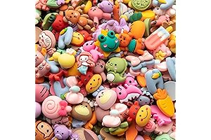 100PCS Cartoon Animal and Fruit Slime Charms Set